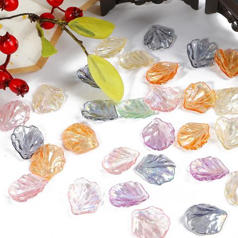 20 Uds transparente perlas de imitación de cuentas de acrílico pétalos hojas pieza encanto DIY colgante, pendientes, collar de joyería ► Foto 1/6