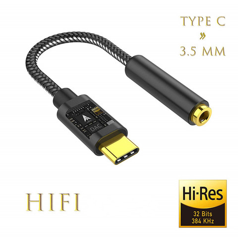 USB C A Adaptador de Audio de 3,5mm ALC5686 DAC auriculares Jack 32bit384khz para Galaxy S20... Pixel 4/3/2 XL Huawei P40 Pro Mate30... OnePlus8 ► Foto 1/6