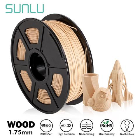 SUNLU-filamento de madera PLA para impresora 3D, bobina de 1,75mm, 1KG(2.2LBS), precisión Dimensional +/-0,02mm ► Foto 1/6