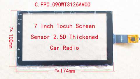 Sensor de pantalla táctil de 7 pulgadas, digitalizador grueso 2.5D para CarRadio CarPlay 174x100mm 6pin GT911 C.FPC.090WT3126AV00 LXH820-150-FPC ► Foto 1/4