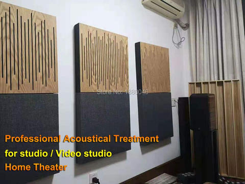 2 tamaño de unidad, 60x60cm, tratamiento acústico para Cine privado/estudio Pro, equipo de Audio, panel acústico de sonido de madera con soportes colgantes ► Foto 1/6