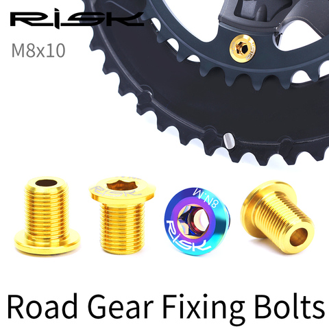 RISK-tornillos de fijación para cadena plato de bicicleta de carretera, Tuercas para platos y bielas para Shimano 105/UT6800/R8000/DA, M8x10 ► Foto 1/6