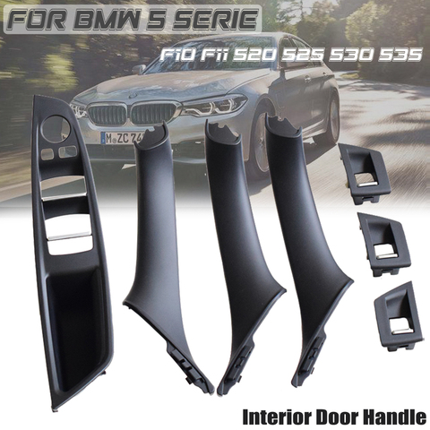 Accesorios de coche ABS interior Panel de manija de puerta cubierta embellecedora de tirar para BMW serie 5 F10 F11 520d 530d 535i 550i 51417225857, 51417225853 ► Foto 1/6