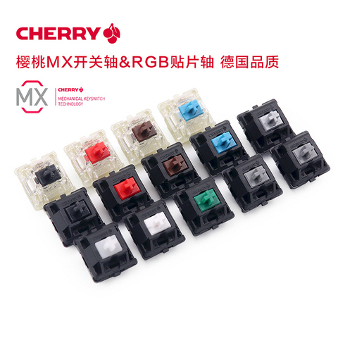 Cherry MX-Interruptor de teclado mecánico Original, interruptor de eje de velocidad de 3 pines, color rojo, negro, azul, marrón, gris, blanco y plateado ► Foto 1/6