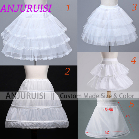 ANJURUISI flor enaguas para chicas Cosplay Vestido corto de fiesta enaguas Lolita enaguas falda tutú de Ballet Rockabilly crinolina ► Foto 1/6