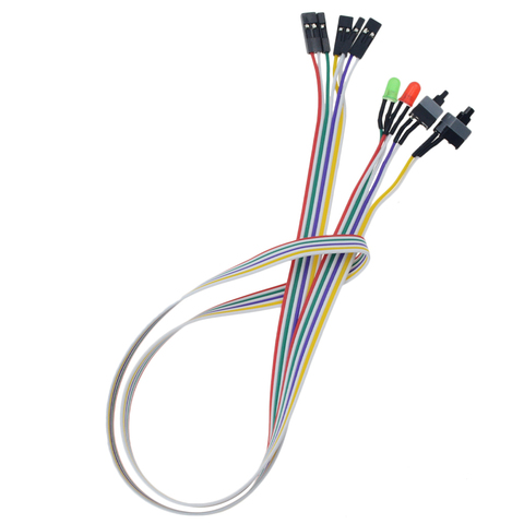 Uds 65CM Slim PC calcular placa base Cable de alimentación Original en la restablecer con luz LED de alimentación de PC restablecer interruptor de botón de empuje ► Foto 1/6