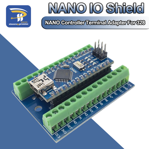 NANO V3.0 3,0 controlador de adaptador de Terminal de placa de expansión NANO IO escudo Simple extensión placa Arduino AVR ATMEGA328P ► Foto 1/6