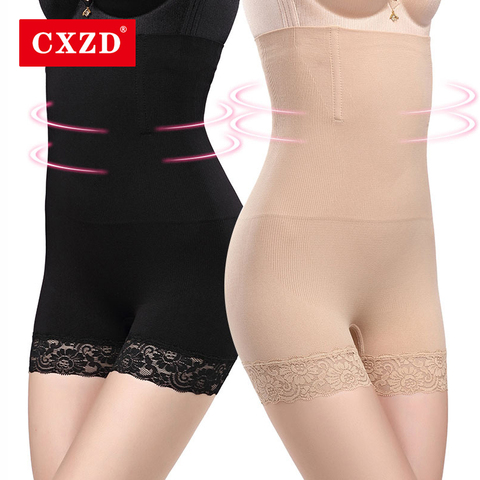 CXZD-moldeador de cuerpo para mujer, ropa moldeadora de cintura alta, bragas moldeadoras de encaje sin costuras, bragas transpirables adelgazantes con Control de barriga para mujer ► Foto 1/6