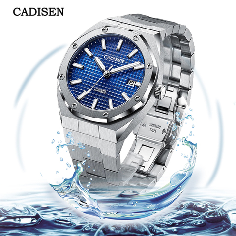 CADISEN-Reloj de pulsera para Hombre, accesorio masculino de pulsera resistente al agua 2022 M con mecanismo automático de movimiento NH35A, complemento mecánico de marca de 42MM, disponible en color azul, 100 ► Foto 1/6