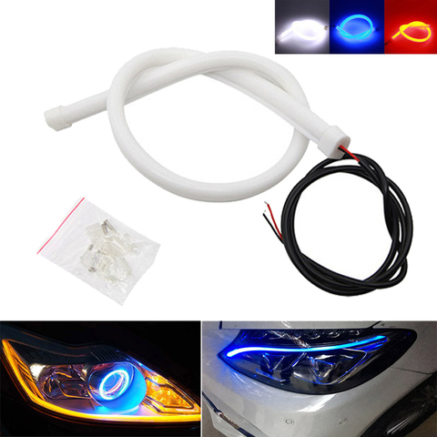 1x coche guía de luz LED de 12 V Auto DRL lámpara diurna de la motocicleta estilo inversa señal lámpara Super brillante, rojo, azul ► Foto 1/6