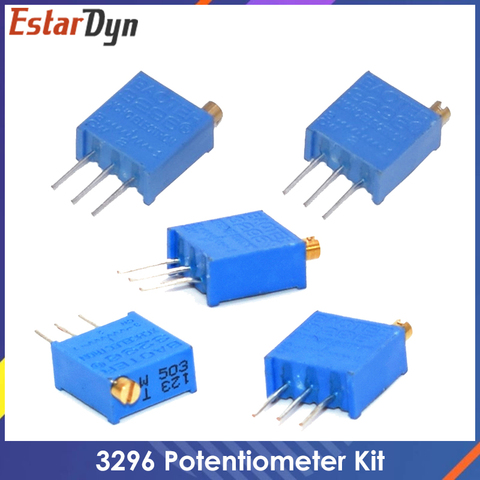 10 Uds 3296 Kit potenciómetro de alta precisión 3296W resistencia Variable 100R -1M 200R 500R 1k 2k 5K 10K 20K 50K 100K 200k 500k ► Foto 1/4