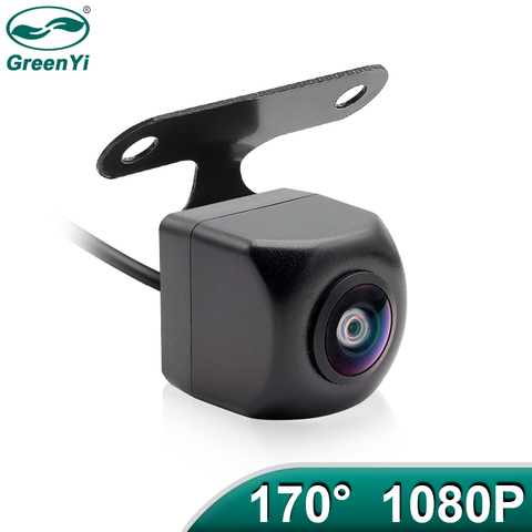 GreenYi-cámara de visión trasera para vehículo, lente de ojo de pez negra, impermeable, Universal, 170 ° AHD 1080P ► Foto 1/6