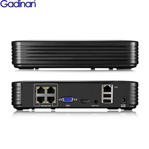 Gadinan-Grabadora de vídeo activo NVR H.265, 4CH, 48V, PoE, detección facial, ONVIF, 4 canales, NVR, DVR de seguridad para cámara IP POE XMEye ► Foto 1/6