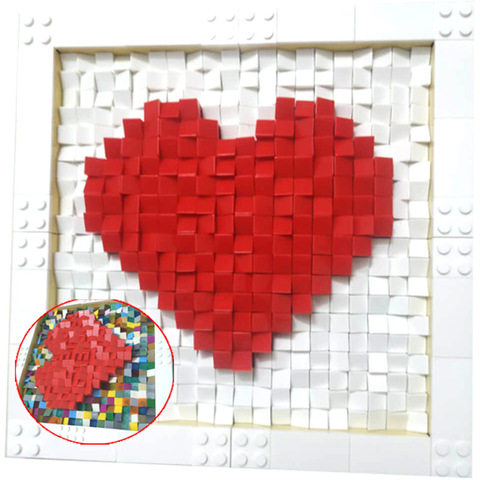 1000 Uds amor bloques de construcción Pixel pintura Compatible con los amantes de regalo creativo Ritual sentido en forma de corazón de montado juguete ► Foto 1/6