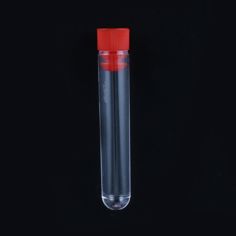 Tubo de prueba de plástico duro con tapón, 12x60mm, recipiente transparente Con parte inferior redonda, suministros para experimentos de laboratorio, 5 uds ► Foto 1/6