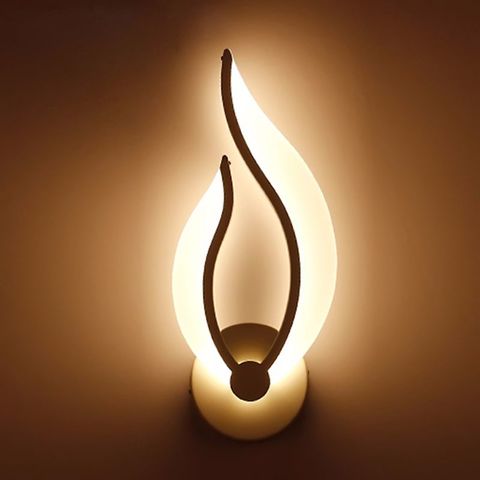 Aplique de acrílico con forma de llama, lámpara LED de pared moderna, 10W, AC90-260V, decoración artística para baño, dormitorio, sala de estar y pasillo ► Foto 1/5