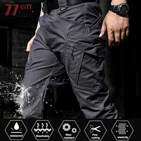 Táctico pantalones militar del ejército estilo pantalones de los hombres IX9 S-5XL pantalones casuales pantalones de trabajo SWAT delgada bolsillo Pantalones ► Foto 1/6