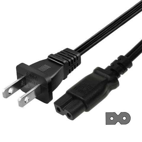 Cable de alimentación polarizado de 2 clavijas, adaptador de 2 ranuras, CA, pared, LED-TV, Serie E, HDTV, IEC-60320, C7 ► Foto 1/6