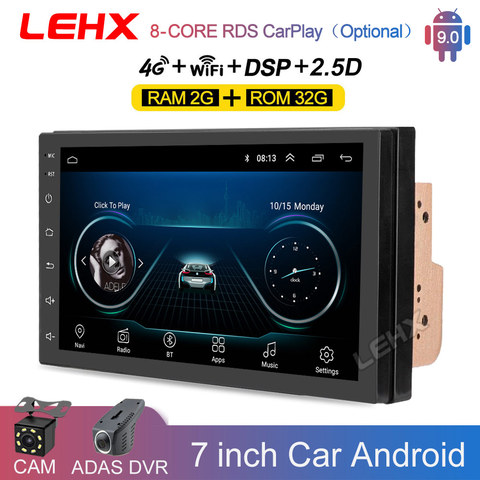 Radio Estéreo de 7 pulgadas para coche Android 9,0, navegación GPS, Bluetooth, USB, 2 Din, reproductor Multimedia para coche, reproductor de Audio con Radio nominal ► Foto 1/6