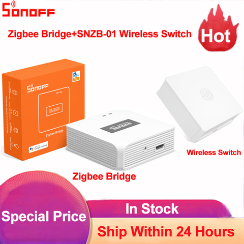 Sonoff Zigbee puente casa inteligente Zigbee Centro SNZB-01 Zigbee Wireless Touch Smart Switch a través de aplicación Ewelink vinculación con dispositivos Wifi ► Foto 1/6