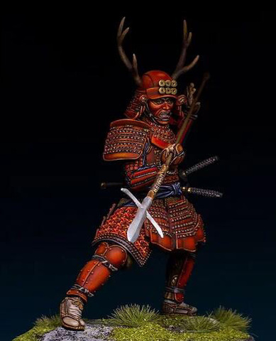 Caballete de guerrero antiguo con armadura, kit de figuras de resina, sin pintar, 1/24 ► Foto 1/3