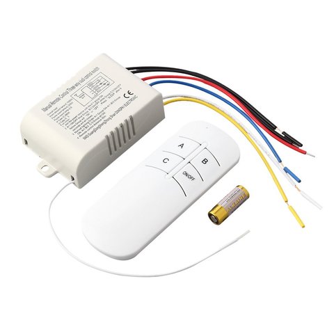 Divisor de conmutador de 220V de 3 vías con Control remoto interruptor de pared interruptor de Control remoto de RF Digital de 3 vías de encendido/apagado inalámbrico para luz ► Foto 1/6