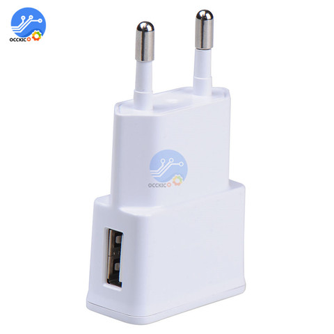 Cargador USB de 5V y 2A para el hogar, adaptador de corriente europeo de Adaptador de enchufe de la UE, cargador de pared de 1 puerto, carga rápida, para viaje ► Foto 1/5