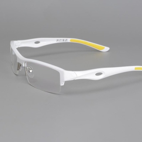 Montura de gafas blancas TR90 para hombre, lentes deportivos a la moda, Semi sin montura, ultraligeras, para óptica ► Foto 1/6
