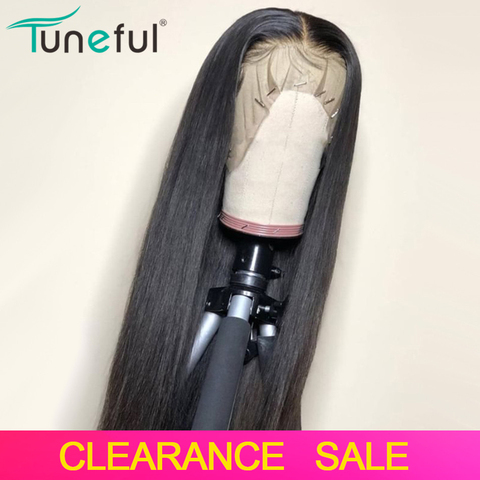 Pelucas de cabello humano con encaje Frontal para mujer Peluca de cabello humano liso prearrancado, pelo de bebé 13x4 150%, pelucas de cabello humano Remy malasio ► Foto 1/6