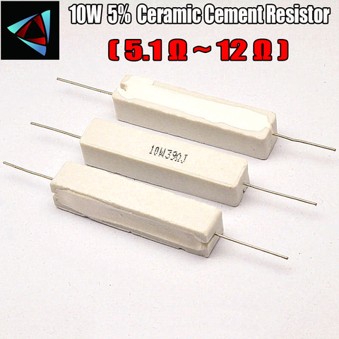 Resistencia de cemento cerámica componente pasivo, 10W, 5%, 5,1, 7,5, 8,2, 10, 12 ohm, R ► Foto 1/1