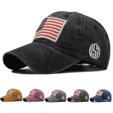 Gorra de béisbol con estampado de la bandera de EE. UU., gorra de béisbol con estampado de camuflaje para hombres y mujeres ► Foto 1/6