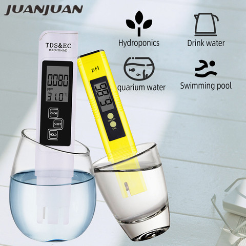 TDS Tester medidor de agua para pruebas de calidad 3-en-1 (TDS... CE temperatura) 0-9990 ppm + Digital medidor de pH y de 0-14 pH 40% ► Foto 1/6