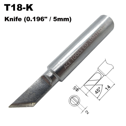 T18-K punta de soldadura cuchillo 5mm 0.196 