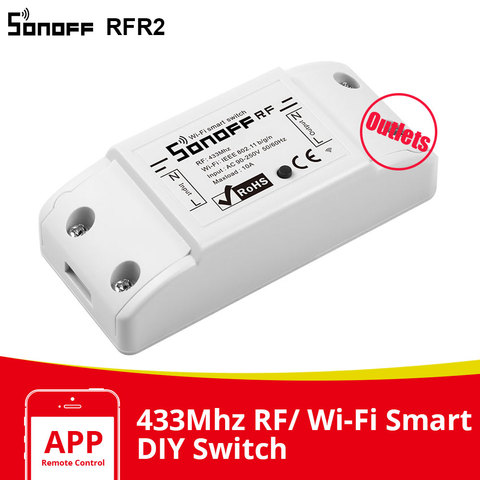 SONOFF-enchufe inteligente Itead RFR2 con Wifi, 433Mhz, RF, cambio de trabajo, bricolaje, con Alexa, Google Home, Siri ► Foto 1/6