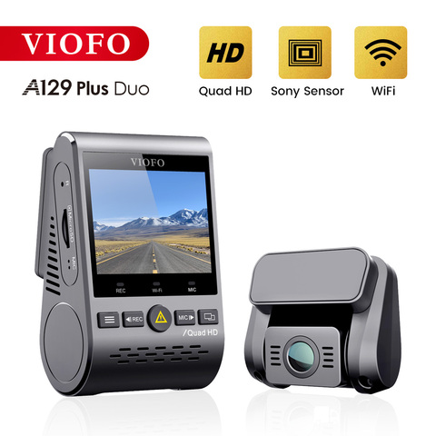 VIOFO-Cámara de salpicadero DVR A129 Plus Duo para coche, videocámara de visión trasera, grabadora de vídeo de coche, Quad HD, visión nocturna, Sensor Sony, Dashcam con GPS ► Foto 1/6