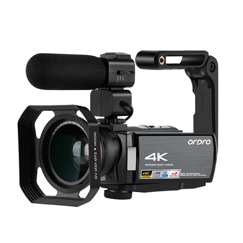 Videocámara de visión nocturna IR 4K, Full HD, Ordro AE8, cámaras digitales Vlog, Filmadora profesional para YouTube, Blogger ► Foto 1/6