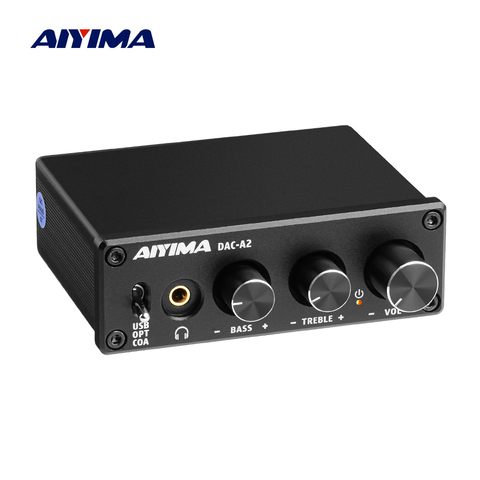 Mini decodificador de Audio AIYIMA fibra Coaxial USB decodificador graves Ajuste de agudos con amplificador de auriculares para cine de sonido casero DIY ► Foto 1/6