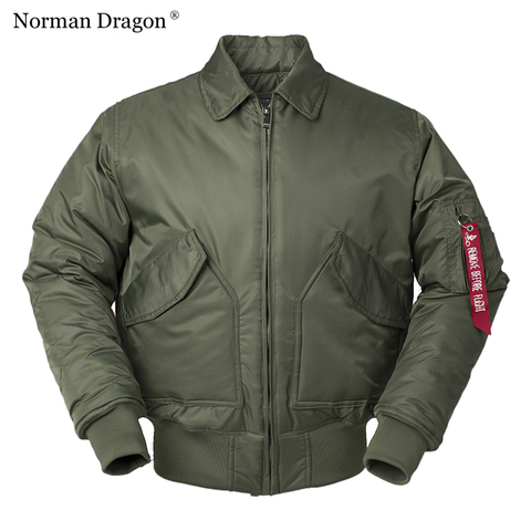 CWU / 45P chaqueta de bombardero para hombre de nylon grueso de alta calidad invierno verde negro acolchado chaqueta de vuelo piloto a prueba de viento ► Foto 1/6