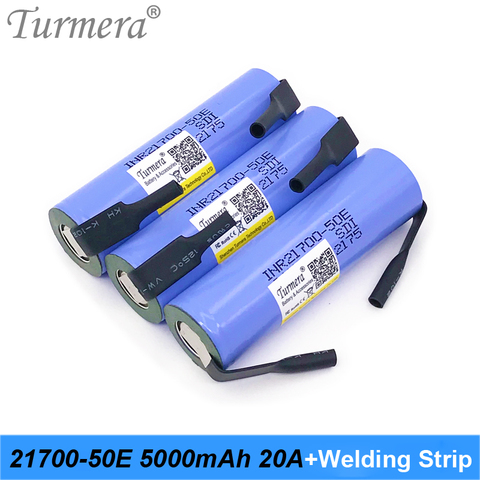 Turmera-Batería de níquel para destornillador, INR21700-50E de corriente de descarga de 21700 mAh, 5000 a, 36V, 48V, 60V ► Foto 1/6