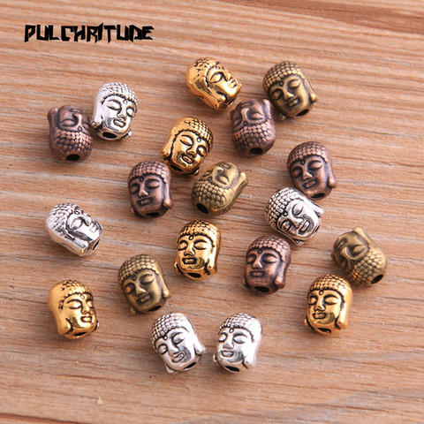 20 Uds. 7*7*9mm cuatro colores Cabeza de Buda Portr cuenta espaciadora cuentas Charms para Diy pulsera con cuentas, bisutería fabricación hecha a mano ► Foto 1/6