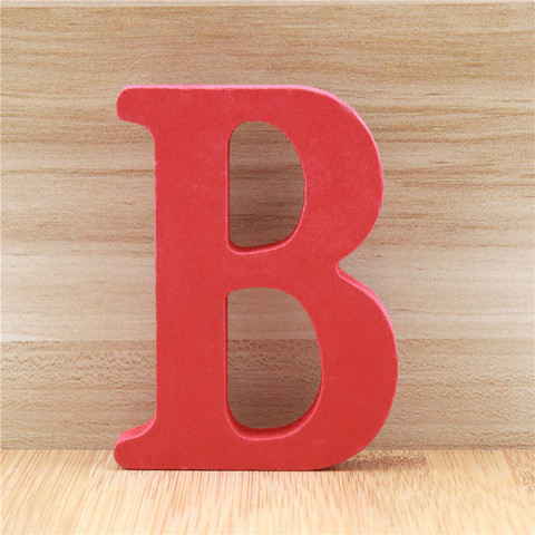 Letras de madera de 10cm para decoración del hogar, artesanía de diseño de nombre del alfabeto, forma de pie roja, bricolaje, palabra Party, boda, 3,94 pulgadas, 1 ud. ► Foto 1/6