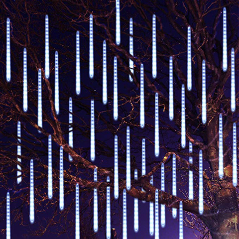 BEIAIDI 30CM 50CM de lluvia de meteoros LED hadas Cadena de luz gota de agua nieve cayendo luz impermeable en cascada, Luz del árbol ► Foto 1/6