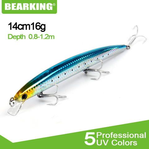 Bearking-señuelo de pesca duro Minnow, 1 unidad, gran oferta, equipo de pesca Artificial, 2017 ► Foto 1/6