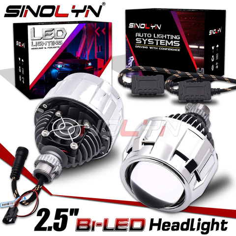 Sinolyn-proyector de Ojos de Ángel con lente bidireccional, 2,5 pulgadas, H4/H7/9005/9006, luces de diodo automático, accesorios de reequipamiento ► Foto 1/6