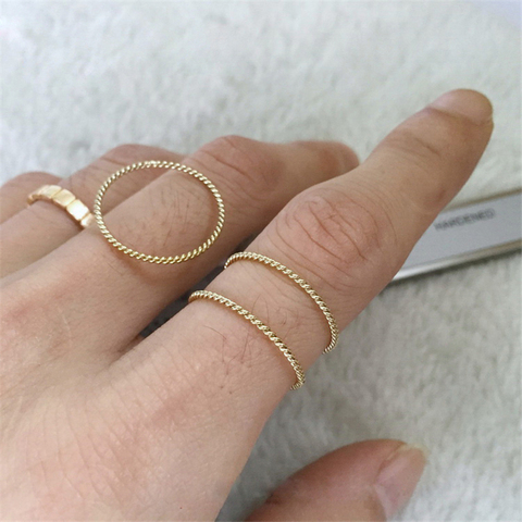 Anillos de oro para Mujer, joyería minimalista, joyería india, Anillos bohemios para nudillos ► Foto 1/3