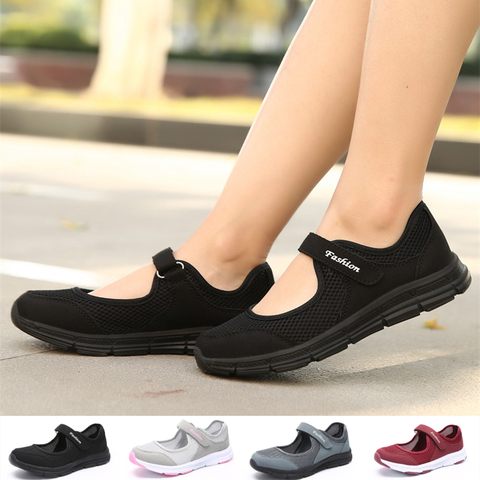 Zapatos planos para caminar para mujer, zapatillas náuticas informales transpirables, suela suave, ligeras ► Foto 1/6