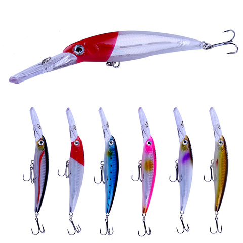 Hengjia 1 Uds 17cm 30g buceo profundo gran Minnow señuelos artificiales cebo duro Wobbler Crankbait mar bajo Pike perca pesca abordar ► Foto 1/6