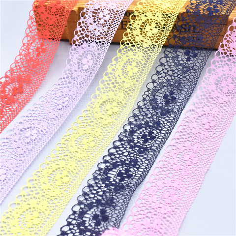 10 yardas/Lot alta calidad hermosa cinta de encaje 40mm del cordón DIY bordado para la decoración de costura africana tela de encaje ► Foto 1/6
