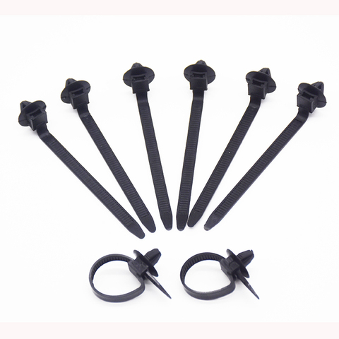 20 piezas-bridas de sujeción para cables de coche, Clip de sujeción de nailon negro con cremallera, abrazadera de retenedor de brida de alambre de montaje a presión, Q26 92x5mm ► Foto 1/6