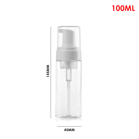 Dispensador de jabón de manos, botella vacía de plástico transparente con cabezal plano para baño, espuma espumosa, 150/100/60/30ML ► Foto 1/5